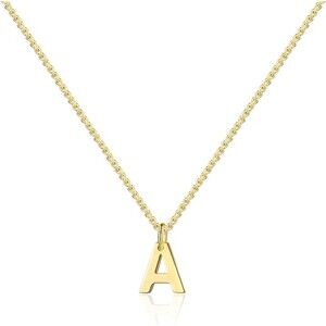 Gold Letter A Dainty 14K Gold Minimalist Necklace